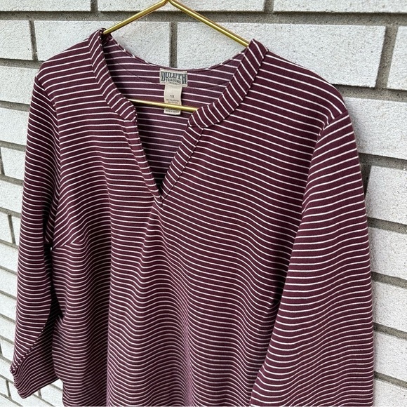 Duluth Trading Ponte Pro Tunic Red Stripe Pockets Moisture Wicking Plus - Picture 4 of 12